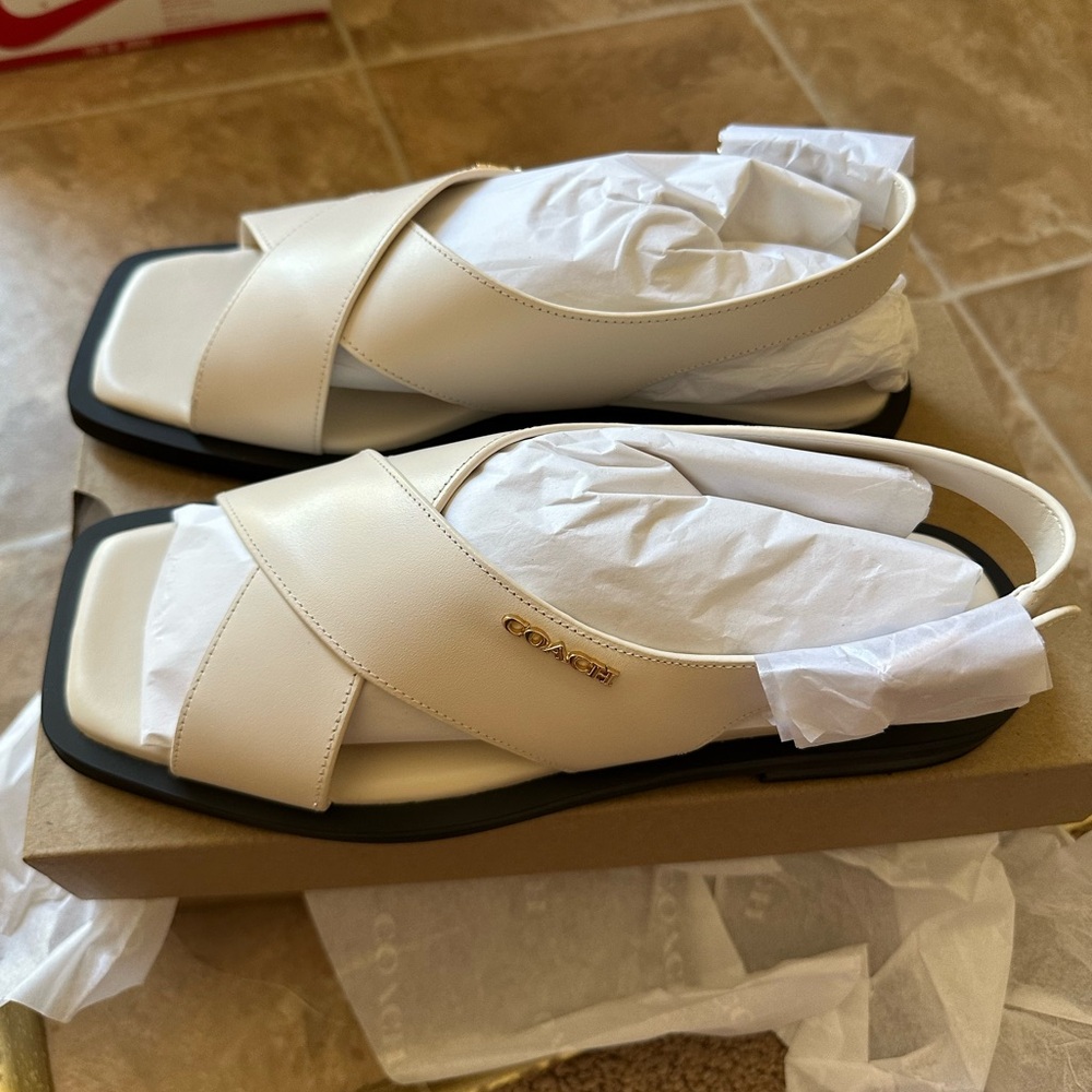 Coach cross cross sandals
